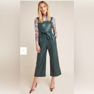 ANTHROPOLOGIE SAMIRA FAUX LEATHER JUMPSUIT